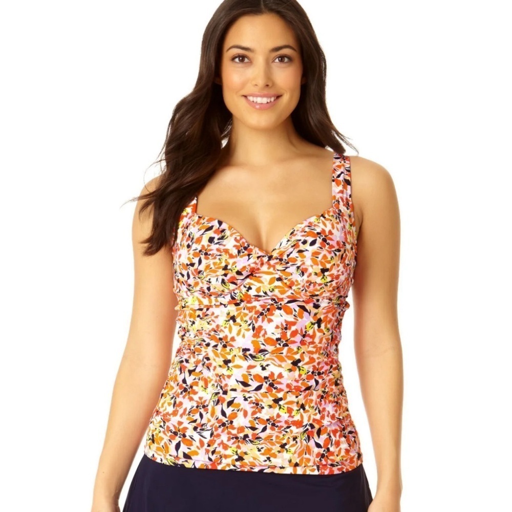 Women's Retro Twist Front Underwire Tankini Swim Top and bottom set